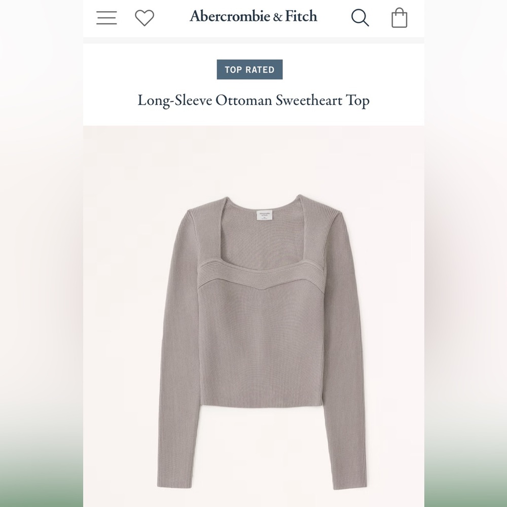 Abercrombie & Fitch Square Neck Cream White Sweater Sz M